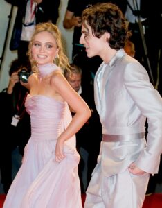 Lily-Rose Depp y Timothee Chalamet cuando todavía eran novios